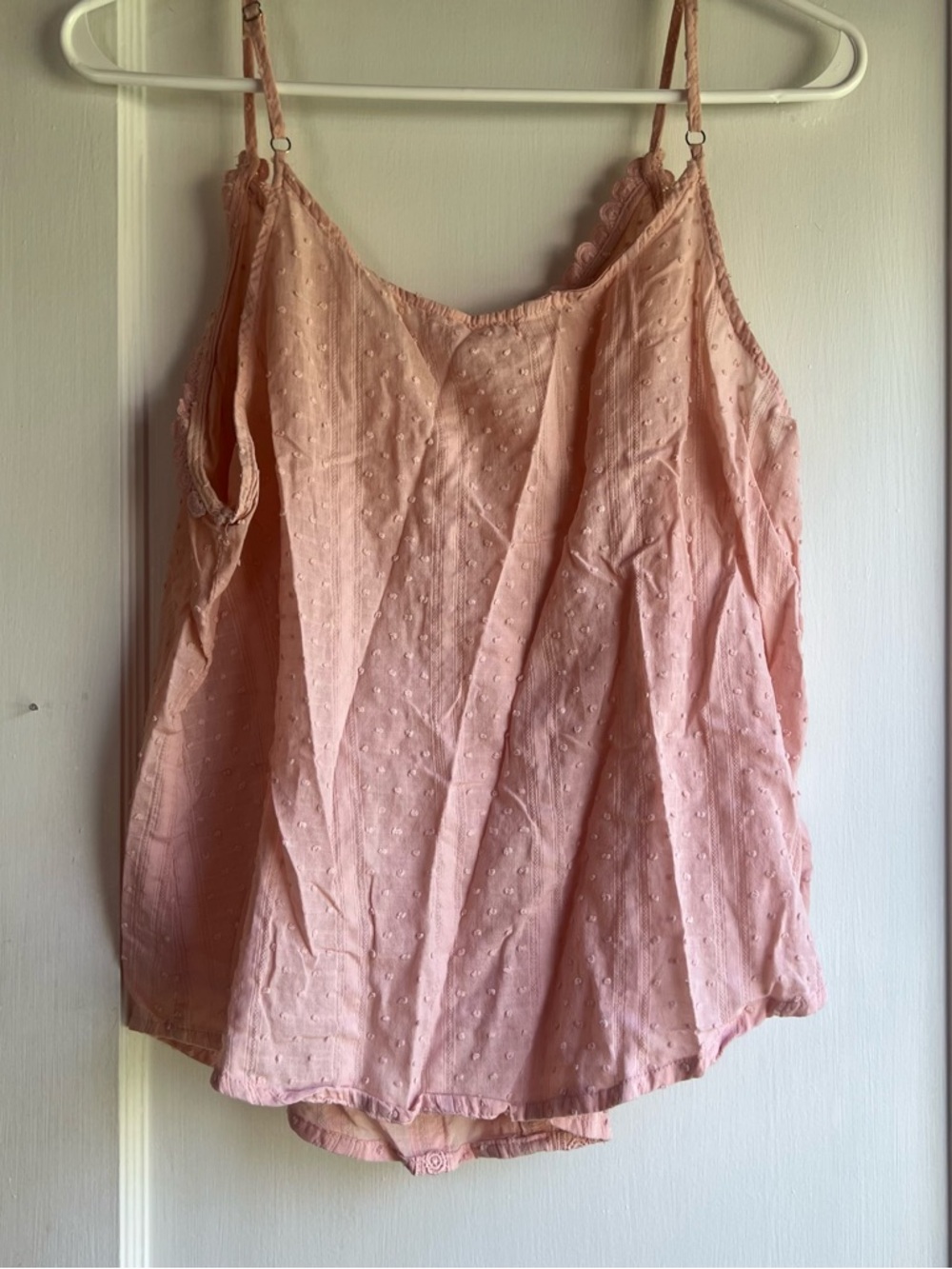 Anthropologie MINE Blush Pink Eyelet Button-Front Cami - Picture 10 of 11